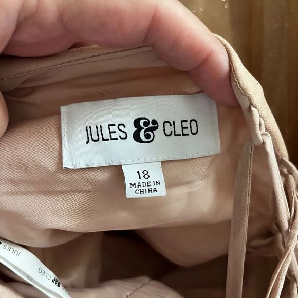 Jules & Cleo lace up glitter tule ball gown ROSEGOLD SIZE 18 - Picture 15 of 16